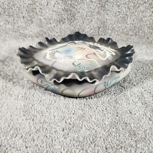 Dragon Moriage Trinket Box Ruffled Edged Lid Diamond Shape